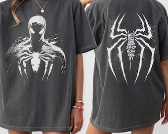 両面ハーフトーンのスパイダーヒーローPNG、レトロコミックカバーアート、ダメージ加工のスーパーヒーローPNG、90年代映画のクリップアート、子供用シャツPNG、即時ダウンロード