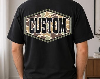 Custom Name Distressed Camo Png, Vintage Camouflage Dad Png, Personalized Shirt Png, Oldschool Camo Png, Father's Day Gift, Instant Download