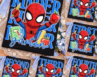 Superhelden-Schulanfangs-PNG-Bundle für Jungen, Vorschule, 1., 2., 3. und 4. Klasse, Cartoon-PNG für den ersten Schultag, Schuljungen-PNG, Grundschule