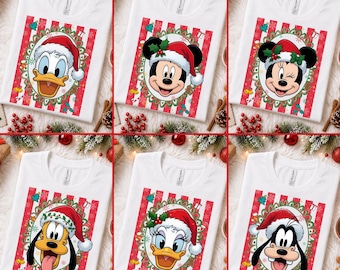 Weihnachtsmausfreunde-PNG-Bundle, gestreifte Weihnachts-Familien-Partnerlook-Shirts, Frohe Weihnachten-PNG, Weihnachtszeit-PNG, Weihnachtsgruppen-PNG