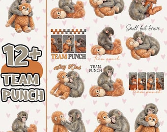 12+ Team Punch viral Png, inspiré de bébé singe viral, Baby Punch Monkey Png, fichier numérique Monkey Meme, humour mignon animal Png, graphique confortable