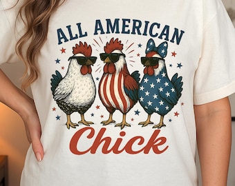 All America Chick Png, American 4th Of July Png, Patriotic America Chicken Png, USA Chick Png, Retro American Funny Png, Digital File