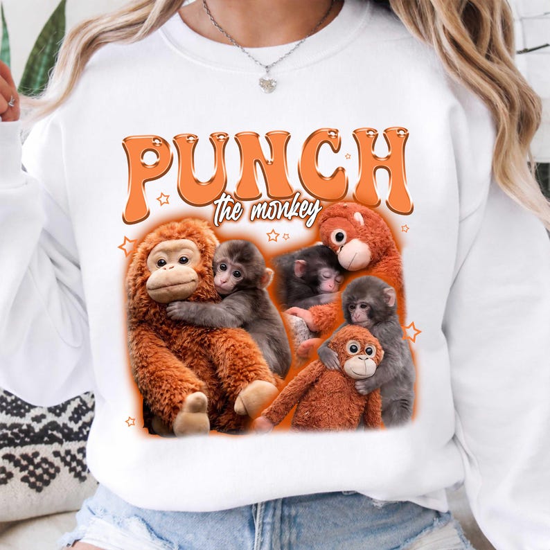 Punch the Monkey Png, Viral Emotional Plush Monkey Design, Lonely Cute ...