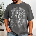 Halftone Jesus Lion of Judah Png, Retro Men's Faith Design, Christian Lion Dad Png, Man Of God Png, Bible Verse Shirt, Gift For Father's Day