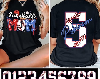 Custom Baseball Mom Png, Custom Name and Number, Baseball Mama Png, Personalized Game Day PNG For Shirt, Baseball Fan Png, Digital Download