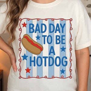 Mal día para ser un perrito caliente, coqueta patriótica PNG, estadounidense PNG, EE. UU. PNG, coqueta PNG, patriótico preppy, rojo, blanco y azul PNG, descarga instantánea