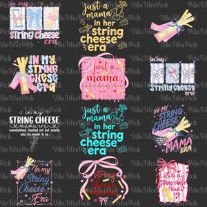 String-Käse Mama PNG-Bundle, lustiges Mutterleben-Shirt-Design, In meiner String-Käse-Ära PNG, trendige Mutterschaftsgrafik, überreizte Mutter Png