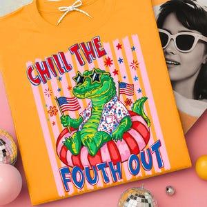 Chillen Sie die vierte Png, Preppy Vaterländischen Alligator Png, Lustige Gator 4. von Juli Png, Amerika Sommer Pool Png, Streifen USA Flagge Digitale Datei