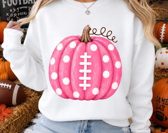 ピンクパンプキンフットボールPNG、乳がんフットボールPNG、タックルキャンサーPNG、フットボールピンクアウトPNG、ウィー・ワー・ピンクPNG、ポーカドット秋のスポーツPNG