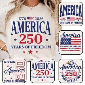 Amerikas 250-årsjubileum SVG PNG-paket, USA 1776-2026-design, Amerikas födelsedagssvg, 4 juli-svg, Amerika 250-svg, digital nedladdning