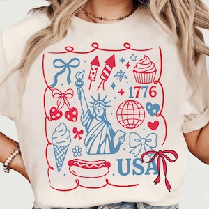 Estátua da Liberdade retrô de 4 de julho, Estados Unidos, PNG, Camisa coquete de 4 de julho, PNG, Design de camisa americana, Design feminino americano de 4 de julho