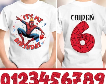 Superhero It's My Birthday Png Bundle, Custom Name Birthday Boy Png, Happy Birthday Png, Spider Hero Png, Kids Shirt Png, Digital Download