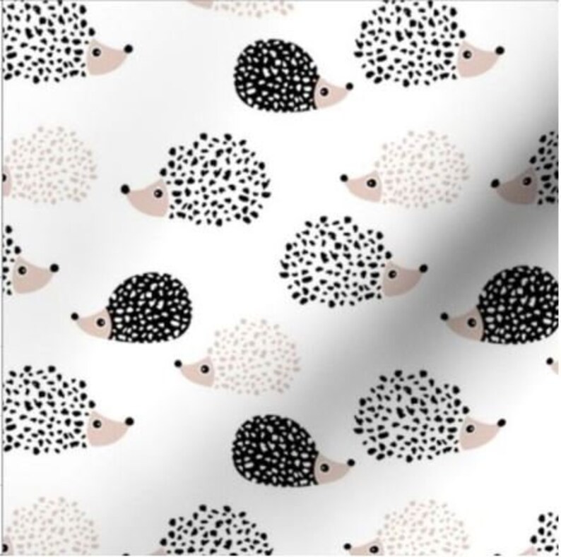 Neutral Crib Bedding Hedgehog Baby Sheet Nursing Pillow Cover Changing Pad Black White Boho