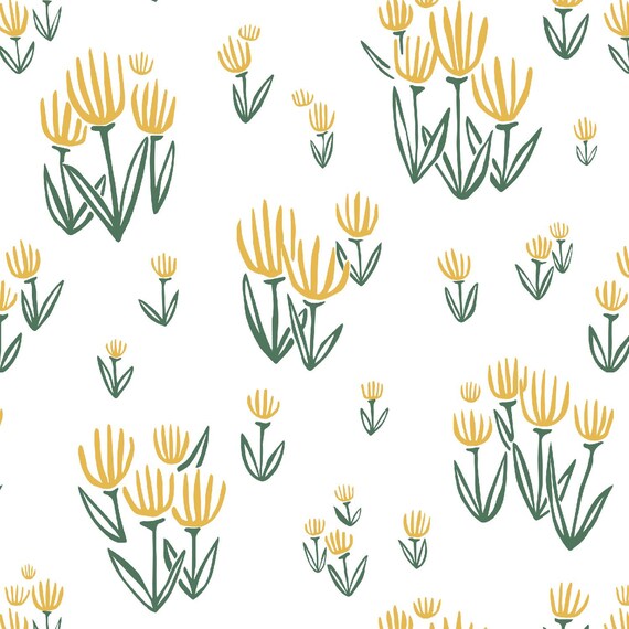 yellow floral crib sheet