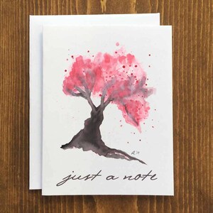 Juste une note - Carte et enveloppe de cerisier - pour le meilleur ami, professeur, tu me manques, merci - Livraison gratuite