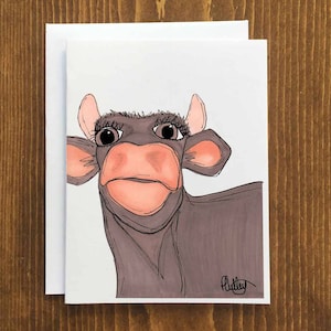 Déplacez-vous, Bessy! Carte vierge et enveloppe - Cute Cow Card - Livraison gratuite