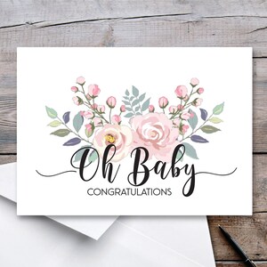 Oh Baby, Félicitations - Baby Shower, Nouvelle Carte Bébé & Enveloppe - 5"x7 » LIVRAISON GRATUITE
