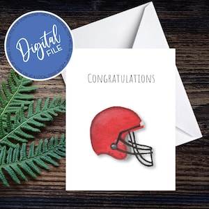 Carte de voeux de félicitations de football aquarelle pour entraîneur, joueur, équipe, fin d'année, fichier téléchargeable imprimable de félicitations