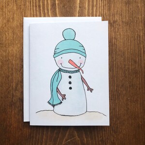 Bob the Happy Snowman Christmas Holiday Card &Enveloppe - 4.25"x5.5 » - LIVRAISON GRATUITE