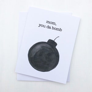 Maman, You Da Bomb Card & Envelope, Bonne fête des mères, Belle-mère, Maman bonus, anniversaire, Juste parce que, Carte vierge - 4.25 « x5.5 » Livraison gratuite