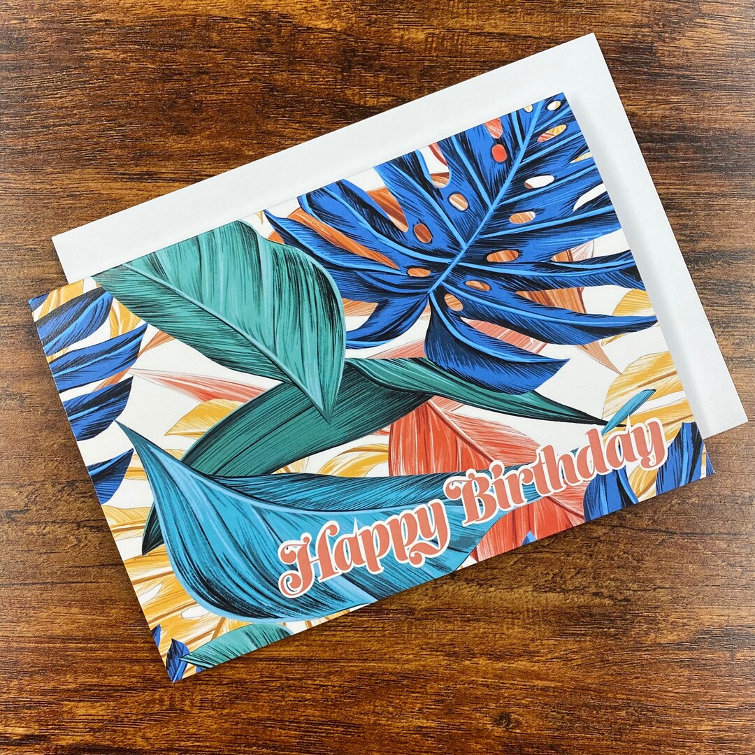 Happy Birthday Card for Plant Lovers 5x7 for Friend, Sister, Floral