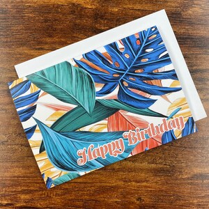 Bonne carte d’anniversaire pour les amoureux des plantes - 5 « x7 » pour ami, sœur, floral, Monstera, livraison gratuite