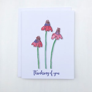 Thinking Of You Flower Card & Envelope for Friend, Aunt, Grandmother, Cousin, Echinacea - 4.25"x5.5 » - Livraison gratuite