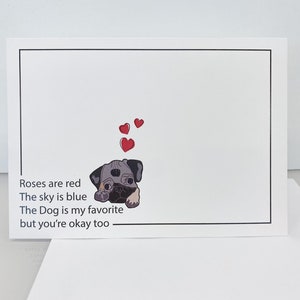 Carte de Saint-Valentin amusante pour les amoureux des chiens - 5 « x7 »