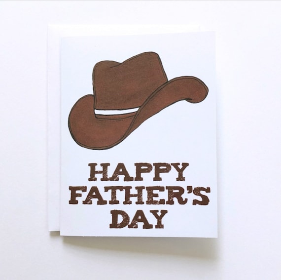 Happy Father's Day Cowboy Card & Envelope for Dad | Etsy