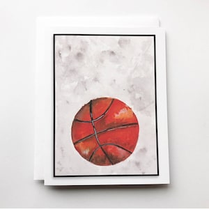 Carte de basket-ball et enveloppe pour entraîneur, coéquipier, professeur d’éducation physique, fan de sport, remerciement, carte vierge - 4,25 « x 5,5 » Livraison gratuite