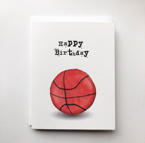 Carte De Joyeux Anniversaire De Basket Ball Etsy