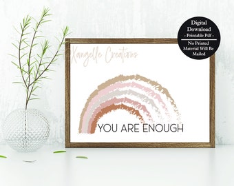You Are Enough Digital Download Encouraging Poster PDF