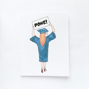 FAIT! Carte de fin d’études et enveloppe pour diplômé, fille, nièce, petite-fille, félicitations Carte vierge - 4.25 « x5.5 » Livraison gratuite