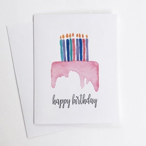 Joyeux anniversaire Cake Card & Envelope, Ami, Mère, Sœur, Tante, Fille, Carte Vierge - 4.25 « x5.5 » Livraison gratuite