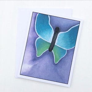 Aquarelle Butterfly Card & Envelope - Vierge - Livraison gratuite