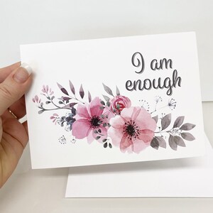Je suis assez - Carte d’affirmation de soi pour l’amour de soi, l’acceptation de soi, l’estime de soi - 5 « x7 » - Livraison gratuite