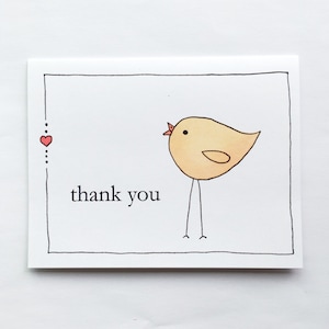Merci Oiseau carte et enveloppe pour montrer votre gratitude à un ami, un collègue, un enseignant - Carte vierge 4,25 x 5,5 po. Livraison gratuite