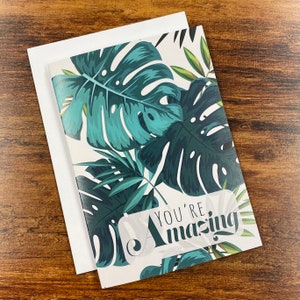 You’re Amazing - Carte d’encouragement - 5 « x7 » pour ami, amoureux des plantes, anniversaire, livraison gratuite