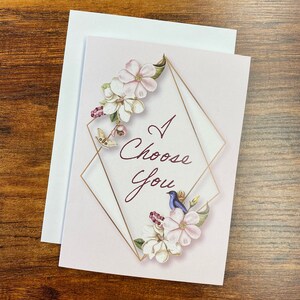Je vous choisis Carte et enveloppe pour dire Je t’aime, pour partenaire, anniversaire, petite amie, femme - 5 « x7 » - Livraison gratuite