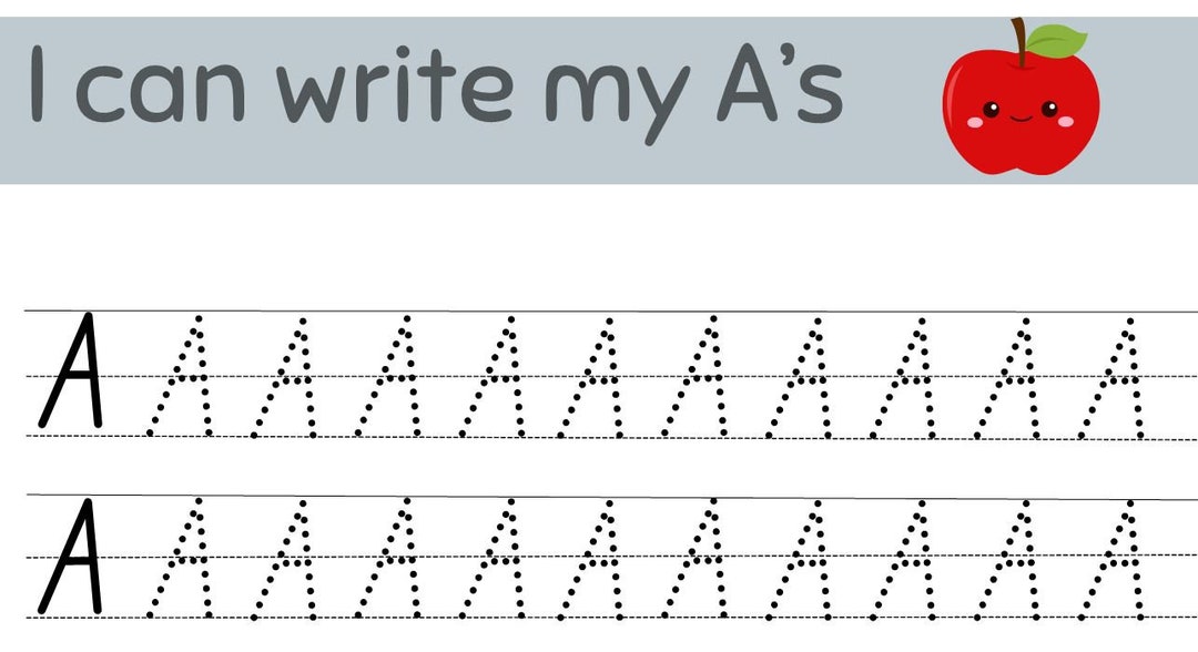 Learn How to Write the Letter A - Etsy
