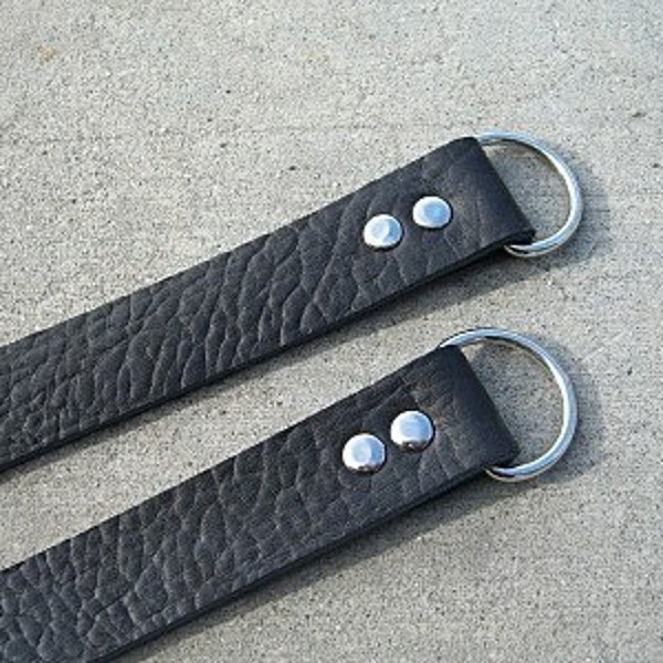 Set of 2 Black Leather Purse Straps