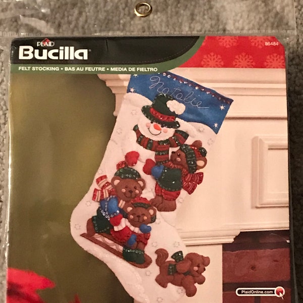 Bucilla—Jeweled Felt Christmas Stocking Kit—Fun In The Snow—86484–Sealed