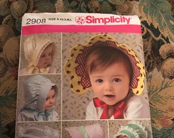 Simplicity—Sewing Pattern—2908-–Baby Bonnets—Shirley Botsford Designs—Uncut—Factory Folded