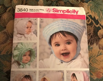 Simplicity—Sewing Pattern—3840–Baby Bonnets—Shirley Botsford Designs—Uncut—Factory Folded