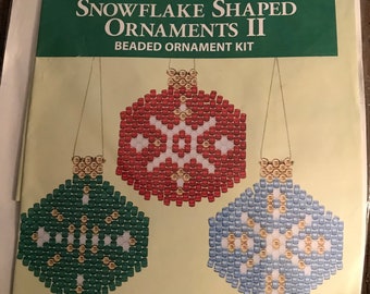 Herrschners—Snowflake Shaped Ornaments II—Beaded Ornament Kit—Makes 6