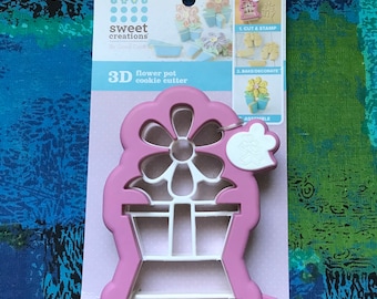 3D FLOWER POT--Cookie Cutter--Sweet Creations--New Old Stock