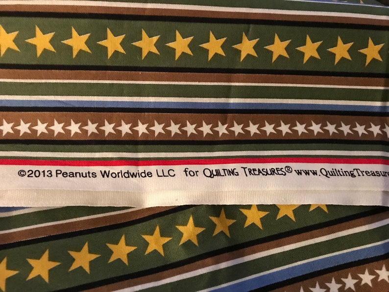 Project Linus\u2014Striped Fabric\u2014U.S.A.\u2014Army\u201456\u201d\u2014Hugs For Heroes\u2014Green\u2014Stars And Stripes\u2014Snoopy