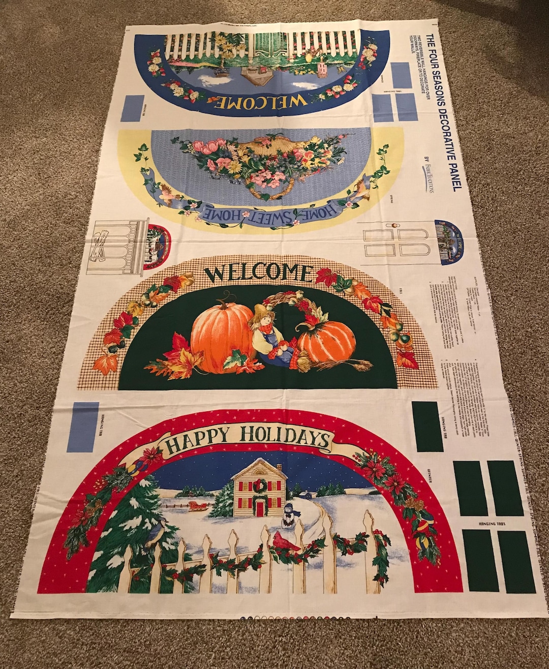 Four Seasons—fabric Panel—spring, Summer, Fall, Winter—by Fabric ...