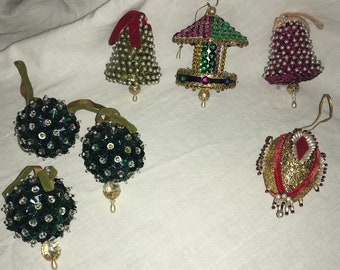 7–Pretty Vintage—Sequin & Bead—Christmas ORNAMENTS—Completed