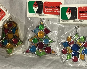 Vintage Doubl Glo Christmas ornaments Made in British Crown Colony of Hong Kong Set of 4 Plastic Vintage Cars